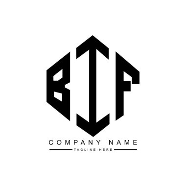 BIF letter logo design with polygon shape. BIF polygon and cube shape logo design. BIF hexagon vector logo template white and black colors. BIF monogram, business and real estate logo.