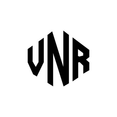 Çokgen şekilli VNR harf logosu tasarımı. VNR çokgen ve küp şeklinde logo tasarımı. VNR altıgen vektör logosu beyaz ve siyah renkler. VNR monogramı, iş ve emlak logosu.