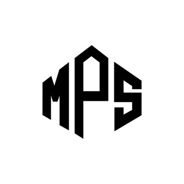 Çokgen şekilli MPS harfi logo tasarımı. MPS çokgen ve küp şeklinde logo tasarımı. MPS altıgen vektör logosu beyaz ve siyah renkler. MPS monogramı, iş ve gayrimenkul logosu.