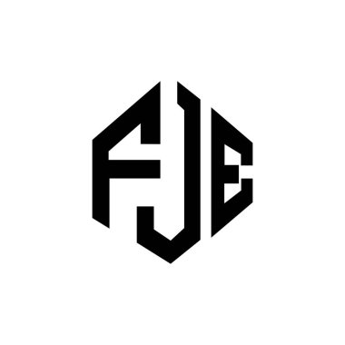 FJE letter logo design with polygon shape. FJE polygon and cube shape logo design. FJE hexagon vector logo template white and black colors. FJE monogram, business and real estate logo.