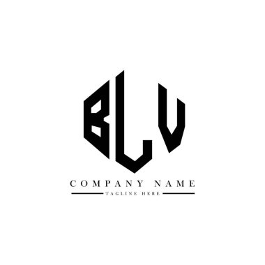 BLV letter logo design with polygon shape. BLV polygon and cube shape logo design. BLV hexagon vector logo template white and black colors. BLV monogram, business and real estate logo.