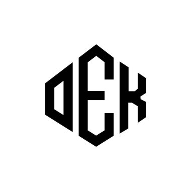 OEK letter logo design with polygon shape. OEK polygon and cube shape logo design. OEK hexagon vector logo template white and black colors. OEK monogram, business and real estate logo.