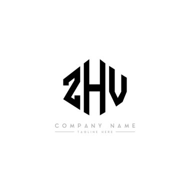 ZHV letter logo design with polygon shape. ZHV polygon and cube shape logo design. ZHV hexagon vector logo template white and black colors. ZHV monogram, business and real estate logo.