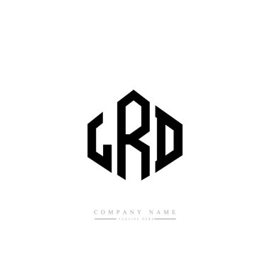 LRD letter logo design with polygon shape. Cube shape logo design. Hexagon vector logo template white and black colors. Monogram, business and real estate logo.