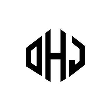 OHJ letter logo design with polygon shape. OHJ polygon and cube shape logo design. OHJ hexagon vector logo template white and black colors. OHJ monogram, business and real estate logo.