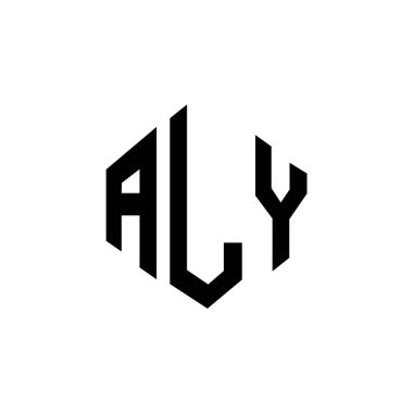 ALY letter logo design with polygon shape. ALY polygon and cube shape logo design. ALY hexagon vector logo template white and black colors. ALY monogram, business and real estate logo.
