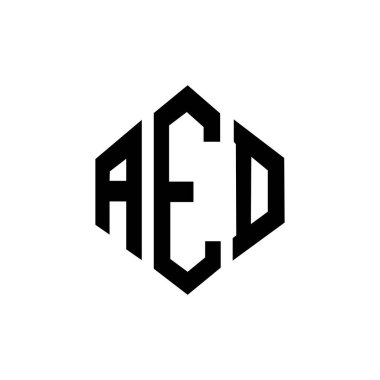 AED letter logo design with polygon shape. AED polygon and cube shape logo design. AED hexagon vector logo template white and black colors. AED monogram, business and real estate logo.