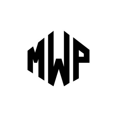 MWP letter logo design with polygon shape. MWP polygon and cube shape logo design. MWP hexagon vector logo template white and black colors. MWP monogram, business and real estate logo.