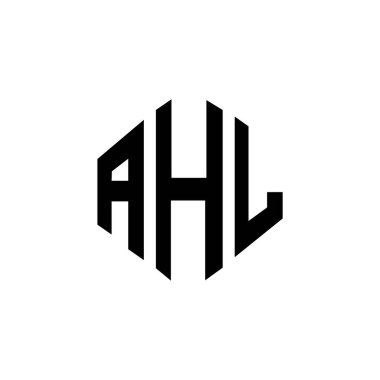 AHL letter logo design with polygon shape. AHL polygon and cube shape logo design. AHL hexagon vector logo template white and black colors. AHL monogram, business and real estate logo.