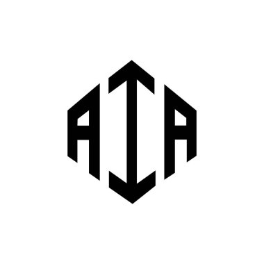 AIA letter logo design with polygon shape. AIA polygon and cube shape logo design. AIA hexagon vector logo template white and black colors. AIA monogram, business and real estate logo.