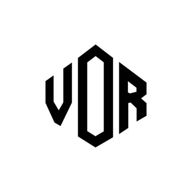 VOR letter logo design with polygon shape. VOR polygon and cube shape logo design. VOR hexagon vector logo template white and black colors. VOR monogram, business and real estate logo.