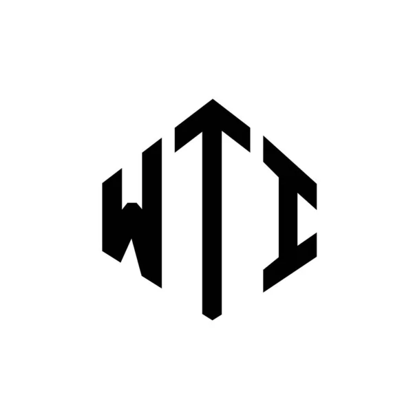 Wti Bokstav Logotyp Design Med Polygon Form Wti Polygon Och — Stock vektor