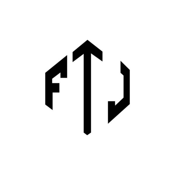 Ftj Letter Logo Ontwerp Met Polygon Vorm Ftj Polygon Kubus — Stockvector