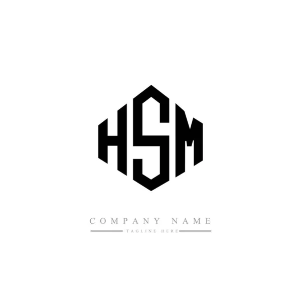 Hsm Letter Logo Design Polygon Shape Hsm Polygon Cube Shape — 图库矢量图片