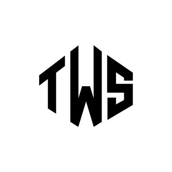 Tws Letter Logo Design Polygon Shape Tws Polygon Cube Shape — Stock Vector