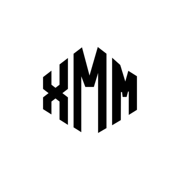 Xmm Letter Logo Design Polygon Shape Xmm Polygon Cube Shape — Stockvector