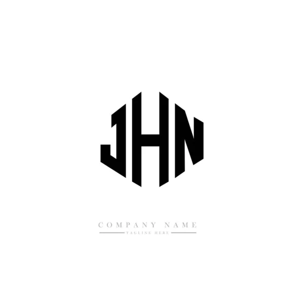 Jhn字母标识设计与多边形 Jhn多边形和立方形标志设计 Jhn六边形矢量标识模板白色和黑色 Jhn字母表 商业和房地产标志 — 图库矢量图片