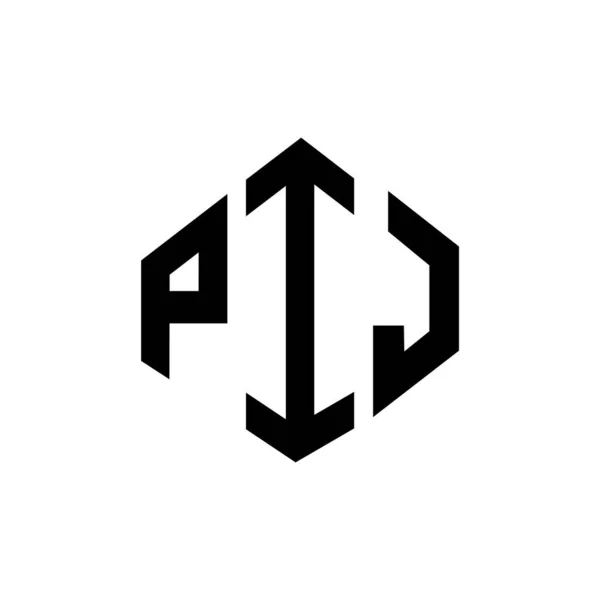 Pij Letter Logo Design Polygon Shape Pij Polygon Cube Shape — Image vectorielle