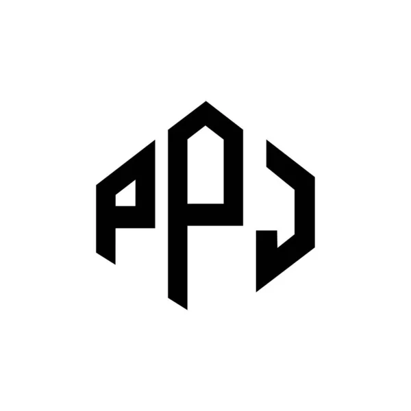 Ppj Letter Logo Design Polygon Shape Ppj Polygon Cube Shape — Image vectorielle