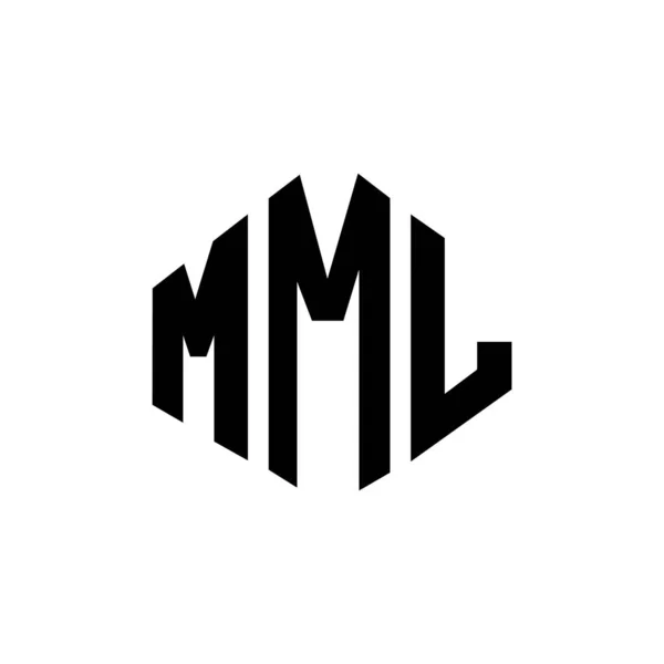 Mml Letter Logo Design Polygon Shape Mml Polygon Cube Shape — Stockvector