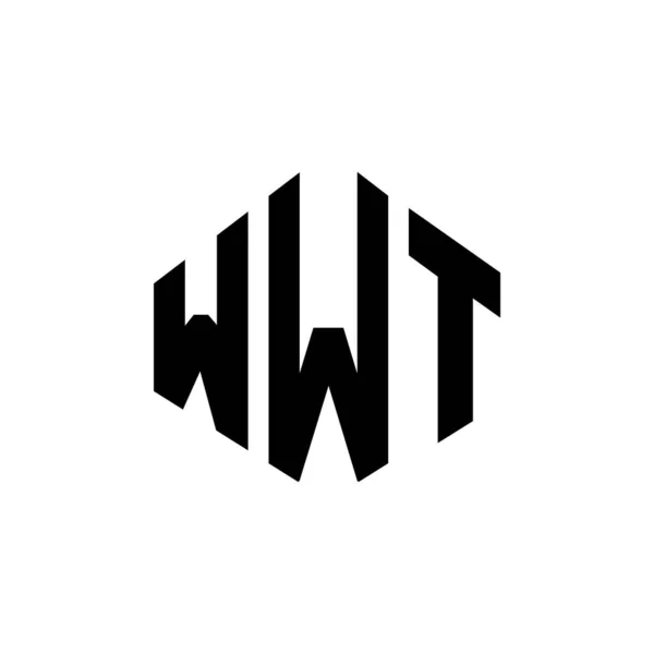 Wwt Letter Logo Design Polygon Shape Wwt Polygon Cube Shape — 스톡 벡터