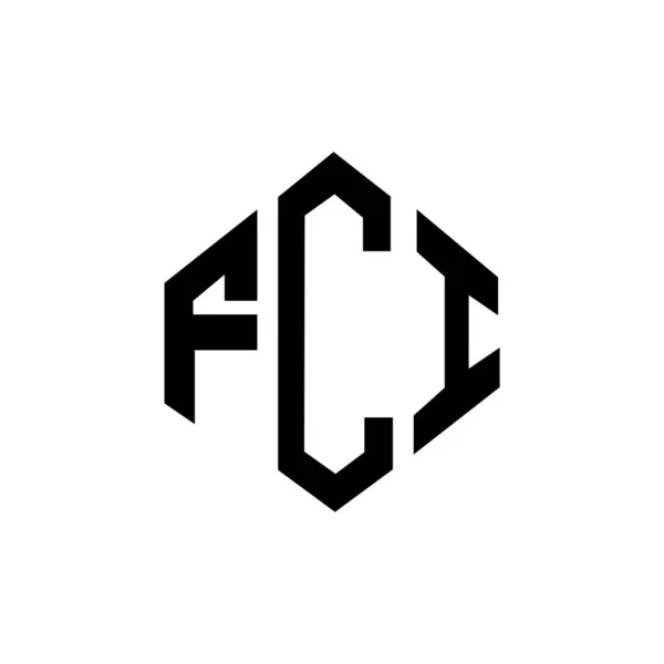 ポリゴン形状のFciレターロゴデザイン Fciポリゴンとキューブ形状のロゴデザイン Fci六角形ベクトルロゴテンプレート白と黒の色 Fciモノグラム ビジネスや不動産のロゴ — ストックベクタ