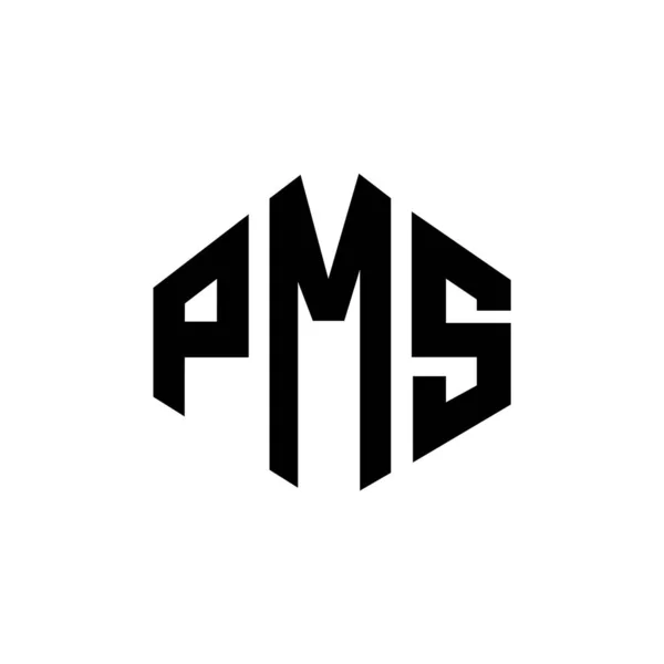 Pms Letter Logo Design Polygon Shape Pms Polygon Cube Shape — Stockvektor