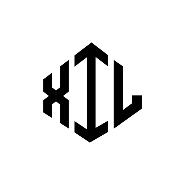 Xil Letter Logo Design Polygon Shape Xil Polygon Cube Shape — Stockvector