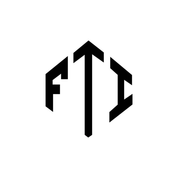 Fti Lettre Logo Design Avec Forme Polygone Logo Forme Cube — Image vectorielle