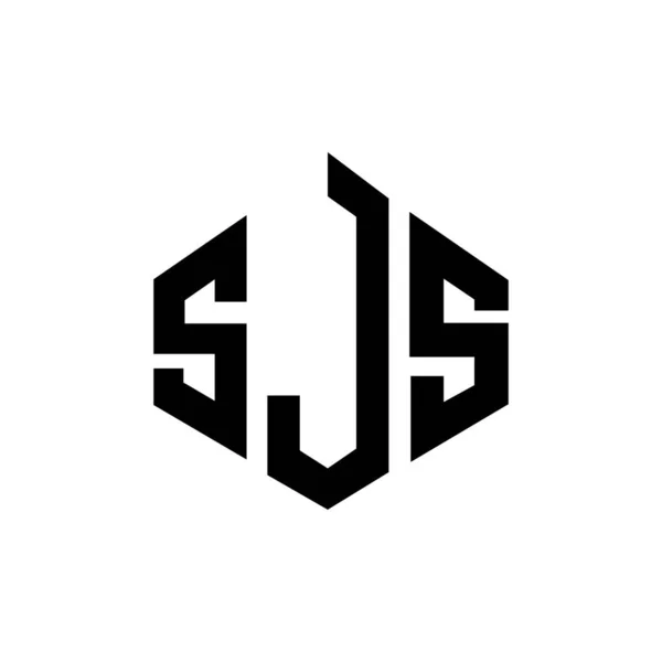 Sjs Letter Logo Design Polygon Shape Sjs Polygon Cube Shape — Wektor stockowy