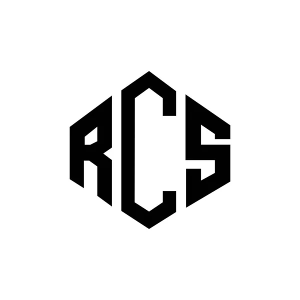 Rcs Letter Logo Design Polygon Shape Rcs Polygon Cube Shape — 스톡 벡터