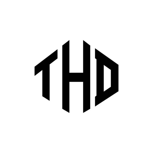 Çokgen Şekilli Thd Harf Logosu Tasarımı Thd Çokgen Küp Şeklinde — Stok Vektör