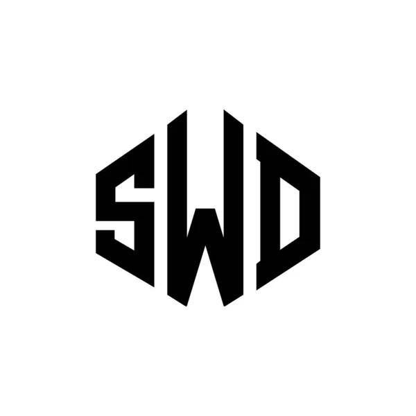 Diseño Logotipo Letra Swd Con Forma Polígono Diseño Logotipo Forma — Vector de stock
