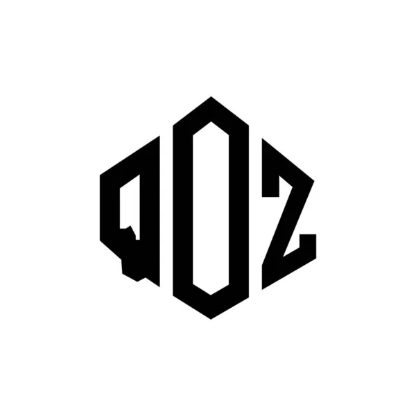 Qoz Letter Logo Ontwerp Met Polygon Vorm Qoz Polygon Kubus — Stockvector