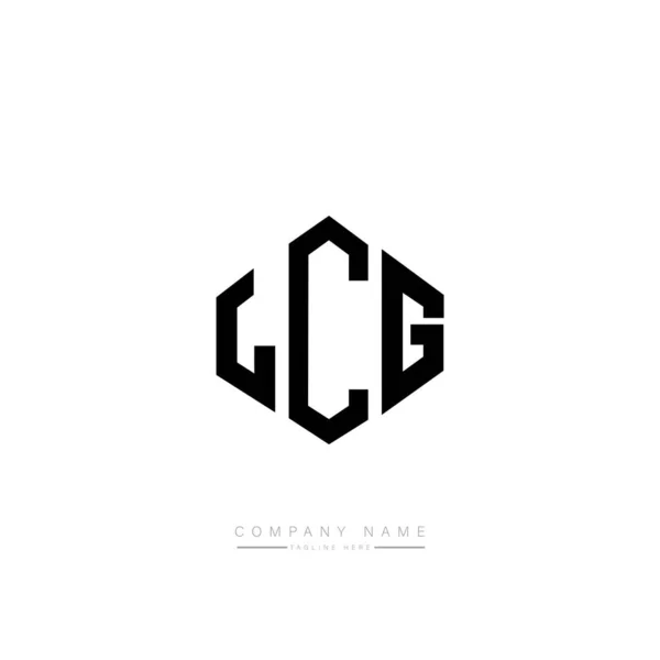 多角形のLcg文字ロゴデザイン キューブ形のロゴデザイン 六角形ベクトルロゴテンプレート白と黒の色 モノグラム ビジネスや不動産のロゴ — ストックベクタ