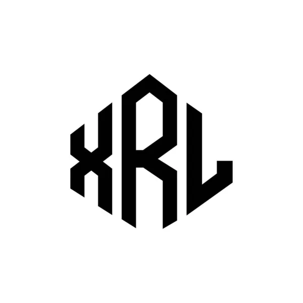 Xrl Letter Logo Design Polygon Shape Xrl Polygon Cube Shape — Stockvector