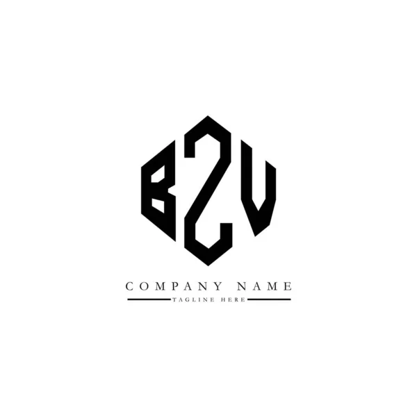 Bzv Letter Logo Design Polygon Shape Bzv Polygon Cube Shape — Stock Vector