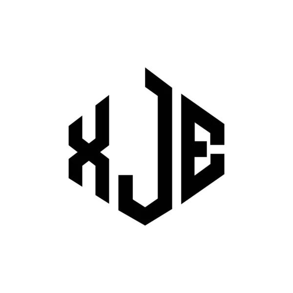 Çokgen Şekilli Xje Harf Logosu Tasarımı Xje Çokgen Küp Şeklinde — Stok Vektör