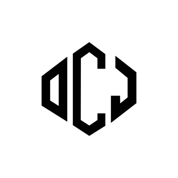 Ocj Letter Logo Design Polygon Shape Ocj Polygon Cube Shape — Vettoriale Stock