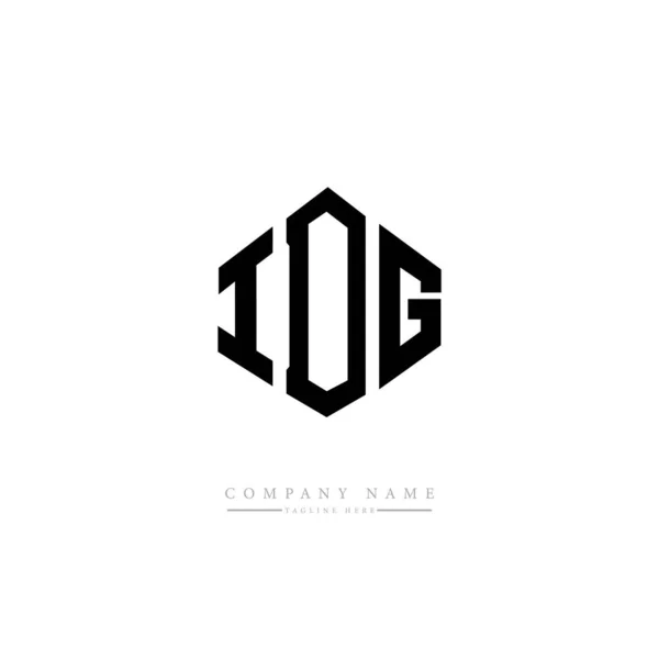 ポリゴン形状のIdg文字ロゴデザイン キューブ形のロゴデザイン 六角形ベクトルロゴテンプレート白と黒の色 モノグラム ビジネスや不動産のロゴ — ストックベクタ
