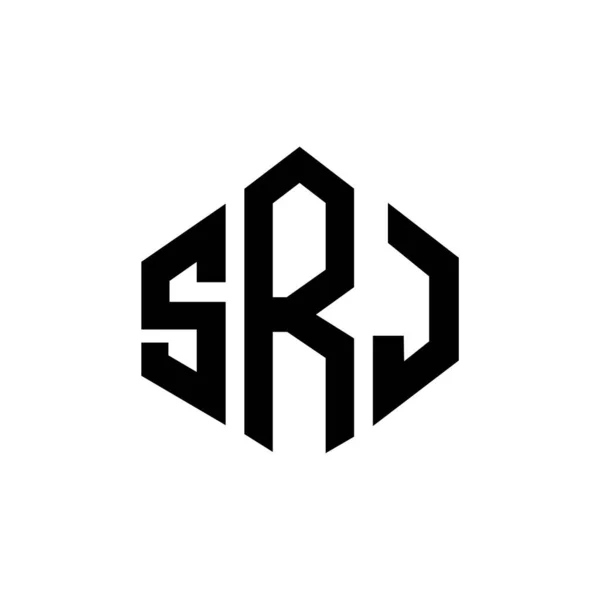 Srj Letter Logo Design Polygon Shape Srj Polygon Cube Shape — 스톡 벡터