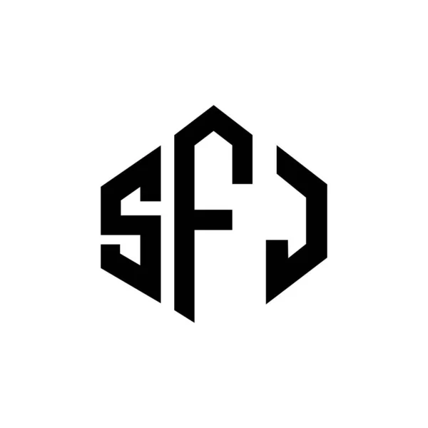 Sfj Letter Logo Design Polygon Shape Sfj Polygon Cube Shape — Stock Vector