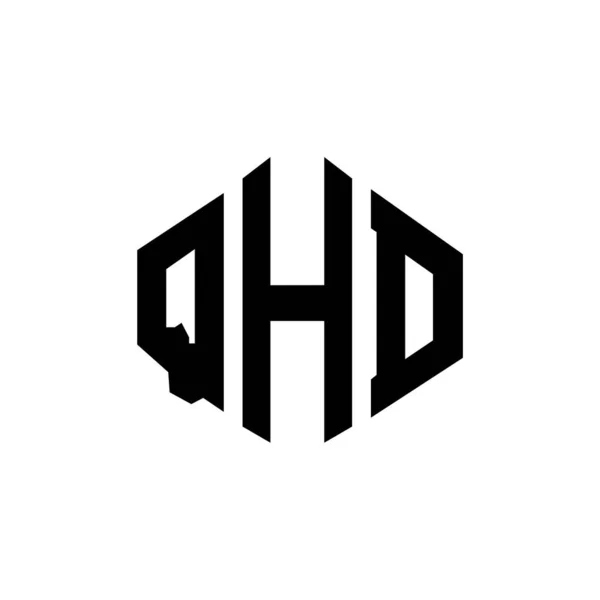 การออกแบบโลโก กษร Qhd ปทรงหลายเหล การออกแบบโลโก ปหลายเหล ยมและร ปทรงล กบาศก Qhd — ภาพเวกเตอร์สต็อก