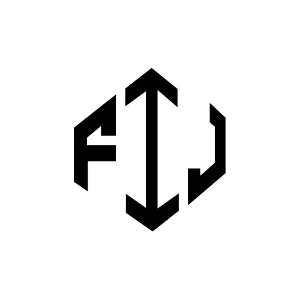 Fij Letter Logo Ontwerp Met Polygon Vorm Fij Polygon Kubus — Stockvector
