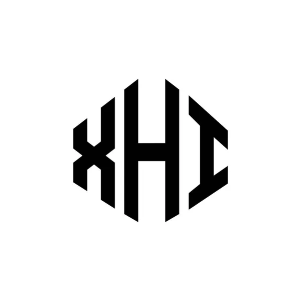 多角形の文字ロゴデザイン Xhiポリゴンとキューブ形状のロゴデザイン Xhi六角形ベクトルロゴテンプレート白と黒の色 Xhiモノグラム ビジネスや不動産のロゴ — ストックベクタ