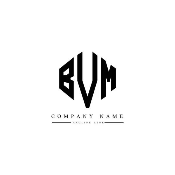 Bvm Letter Logo Design Polygon Shape Bvm Polygon Cube Shape — Vettoriale Stock