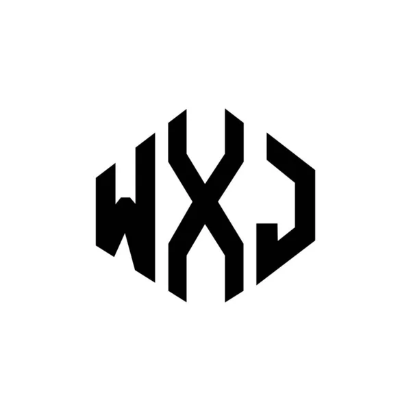 Wxj Letter Logo Design Polygon Shape Wxj Polygon Cube Shape — Stock Vector