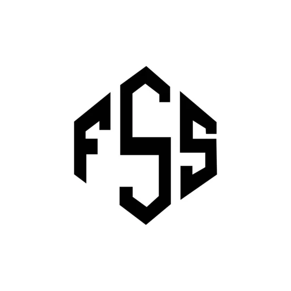 Fss Letter Logo Design Polygon Shape Fss Polygon Cube Shape — Vettoriale Stock