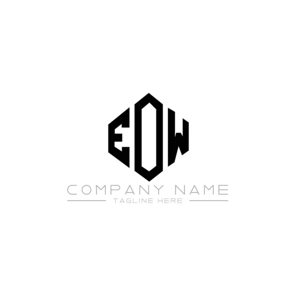 Eow Letter Logo Design Polygon Shape Eow Polygon Cube Shape — Stock Vector