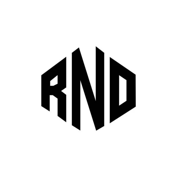 Rno Letter Logo Design Polygon Shape Rno Polygon Cube Shape — Stock Vector